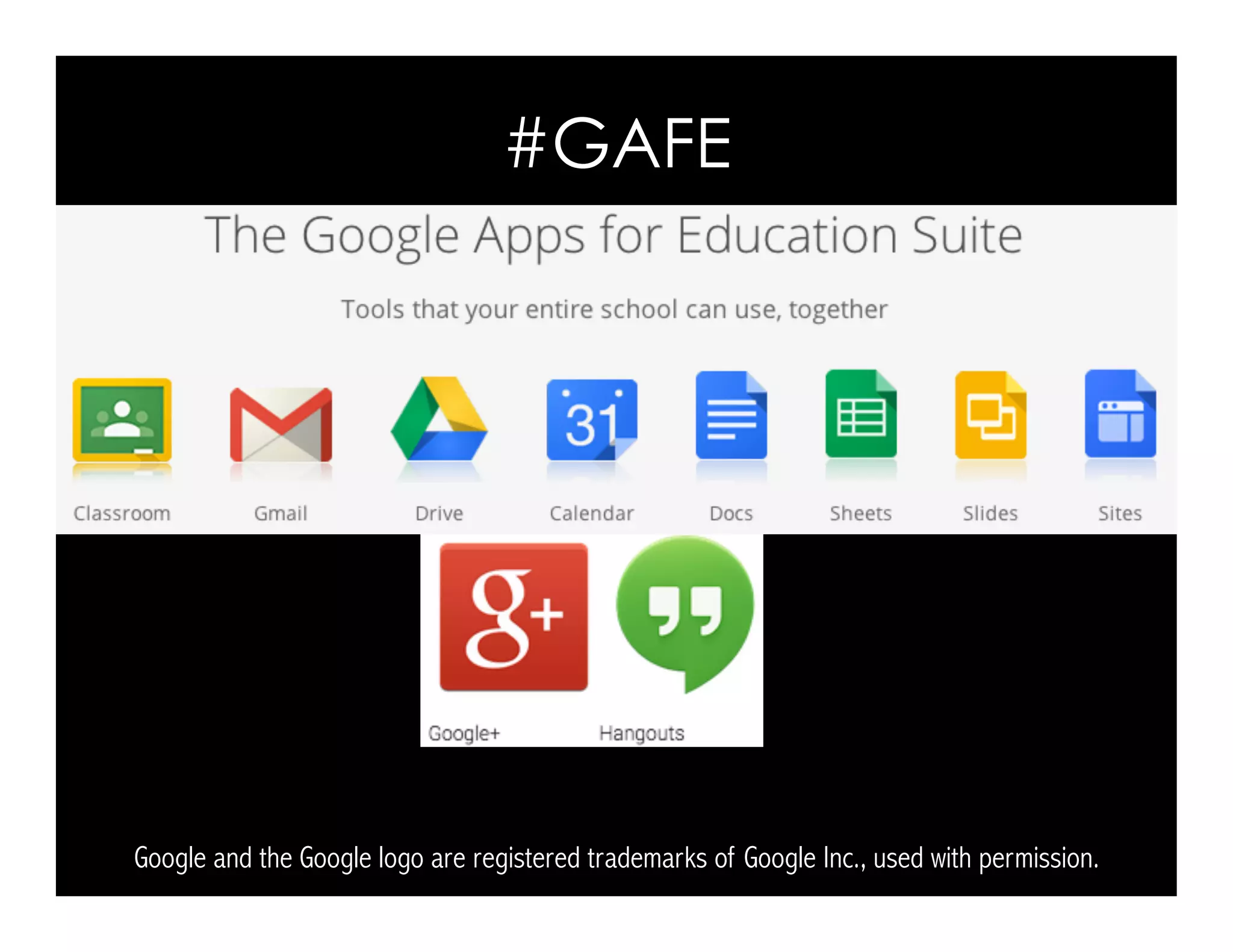 Google and the Google logo are registered trademarks of Google Inc., used with permission.
#GAFE