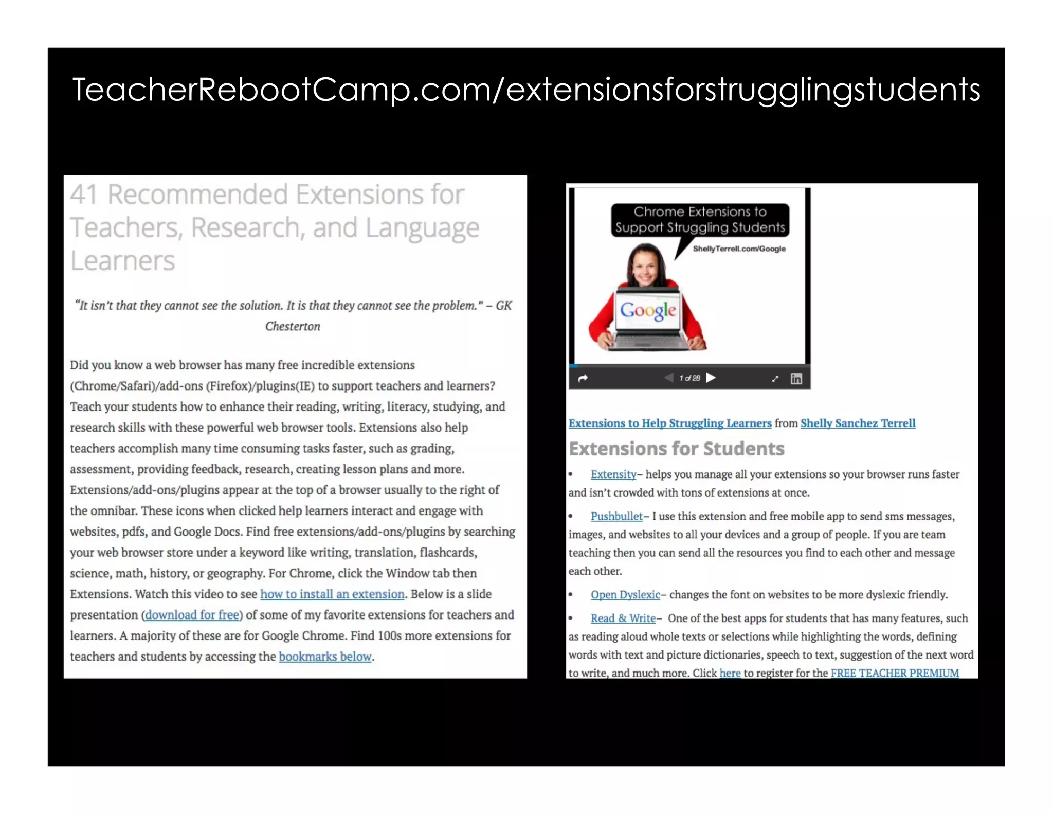 TeacherRebootCamp.com/extensionsforstrugglingstudents