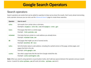 Google Search Operators
 