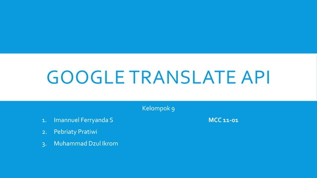 Google translate api | PPTX