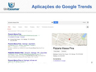 7
Aplicações do Google Trends
 