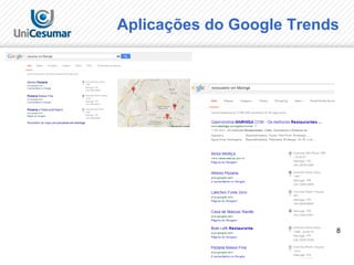 8
Aplicações do Google Trends
 