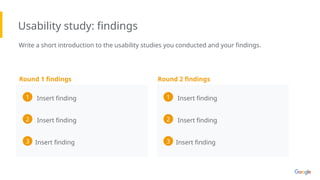 Google UX Design Certificate - Portfolio Project 1 - Case study slide ...