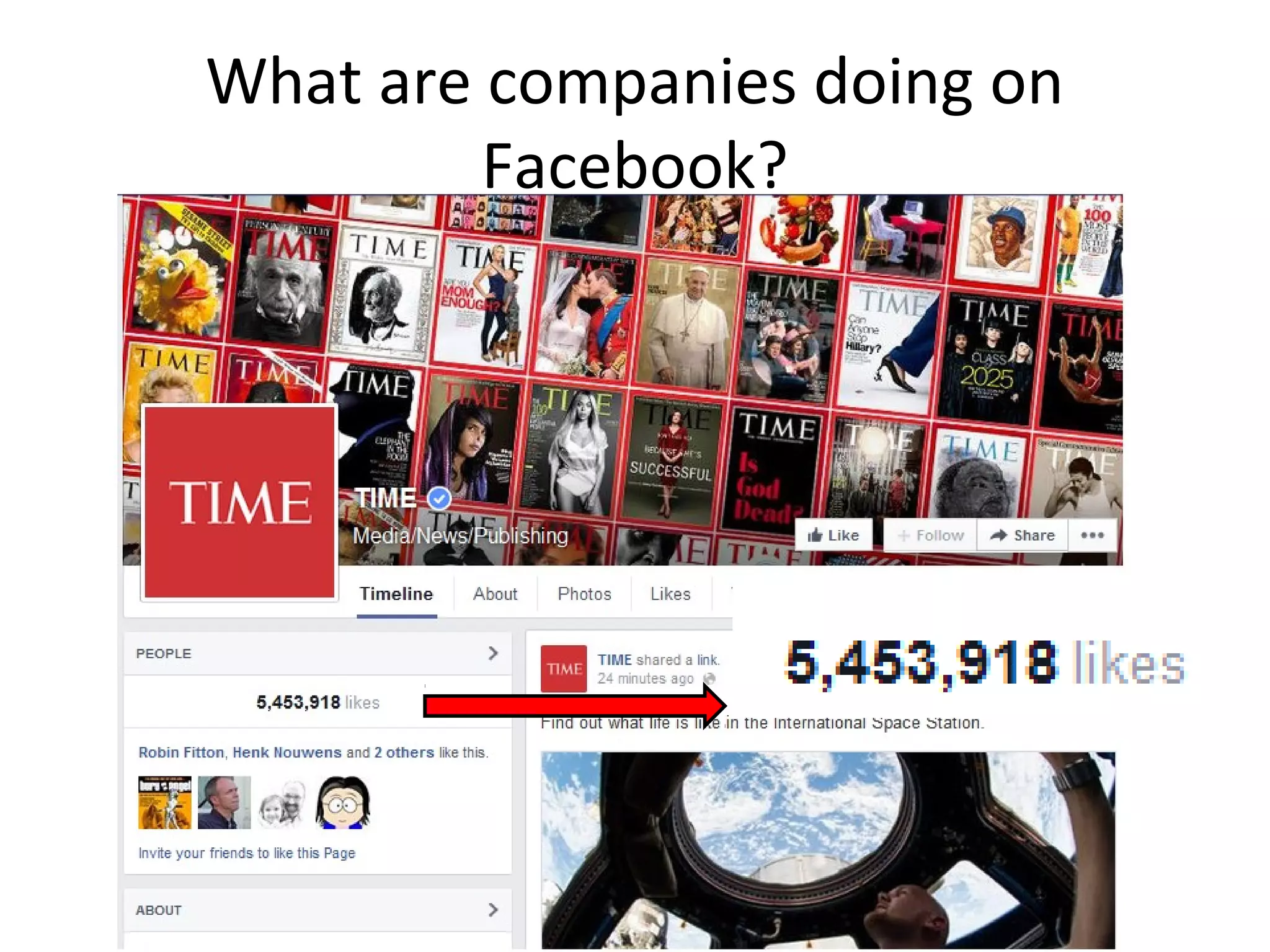 What are companies doing on
Facebook?
 