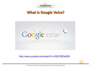 What is Google Voice? http://www.youtube.com/watch?v=cOZU7BOeQ58 
