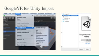 GoogleVR for Unity Import
 