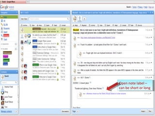 Open note label – can be short or long 
