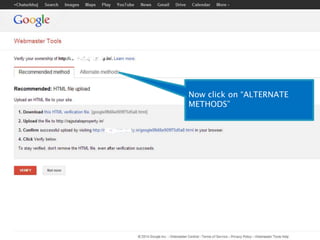 Now click on “ALTERNATE 
METHODS” 
 