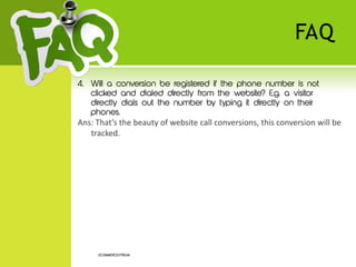 Google website call conversion (WCC) tracking 