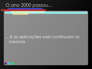 O ano 2000 passou... ... E as aplicações web continuam as mesmas 