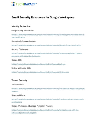 Comprehensive Email Security Resources for Google Workspace Admins | PDF