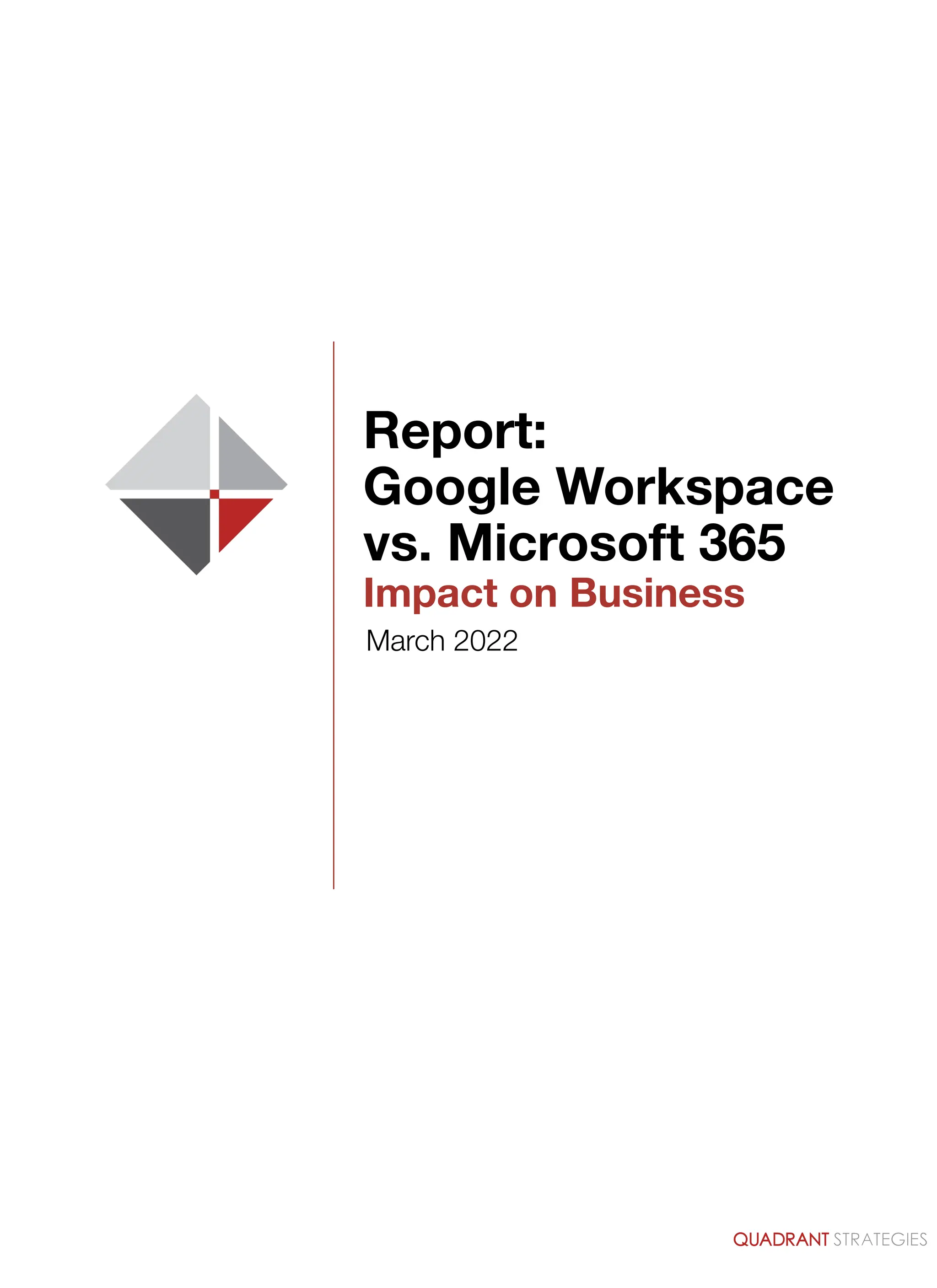 Report:
Google Workspace
vs. Microsoft 365
Impact on Business
March 2022
 
