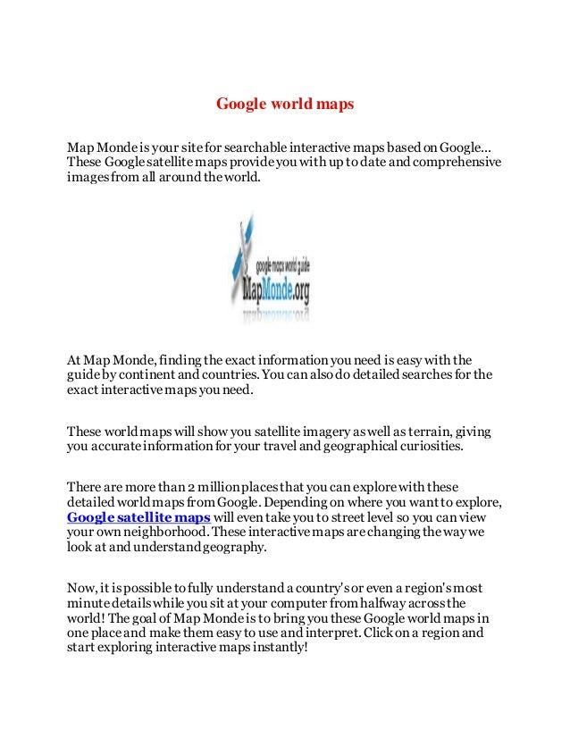 Google World Maps