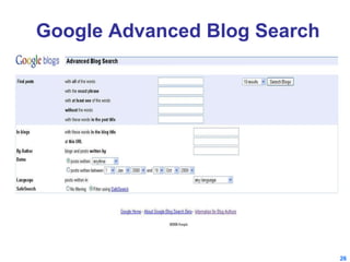 Google Advanced Blog Search 