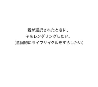 親が選択されたときに、
   子をレンダリングしたい。
（意図的にライフサイクルをずらしたい）
 