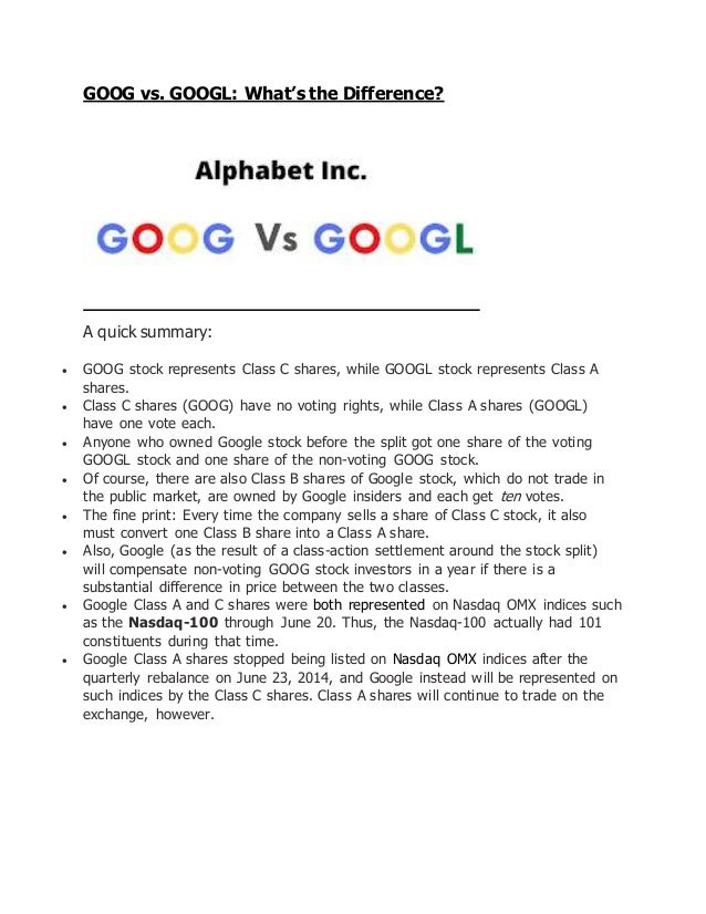 GOOG vs. GOOGL Everything You Need to Know About the Google Stock Split