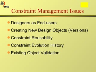 Management of Evolving Constraints in a Computerised Engineering Design ...