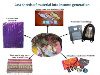 Last shreds of material into Income generation
 