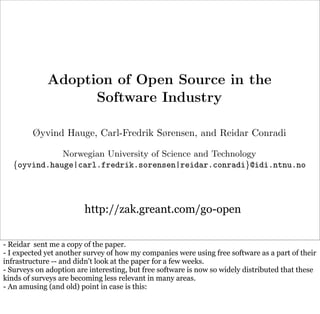 Go Open 08: FLOSS What And Why