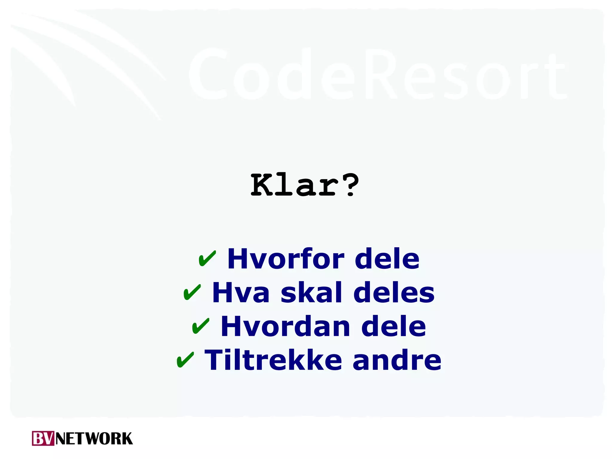 Odd Simon Simonsen: Deling av egen kode