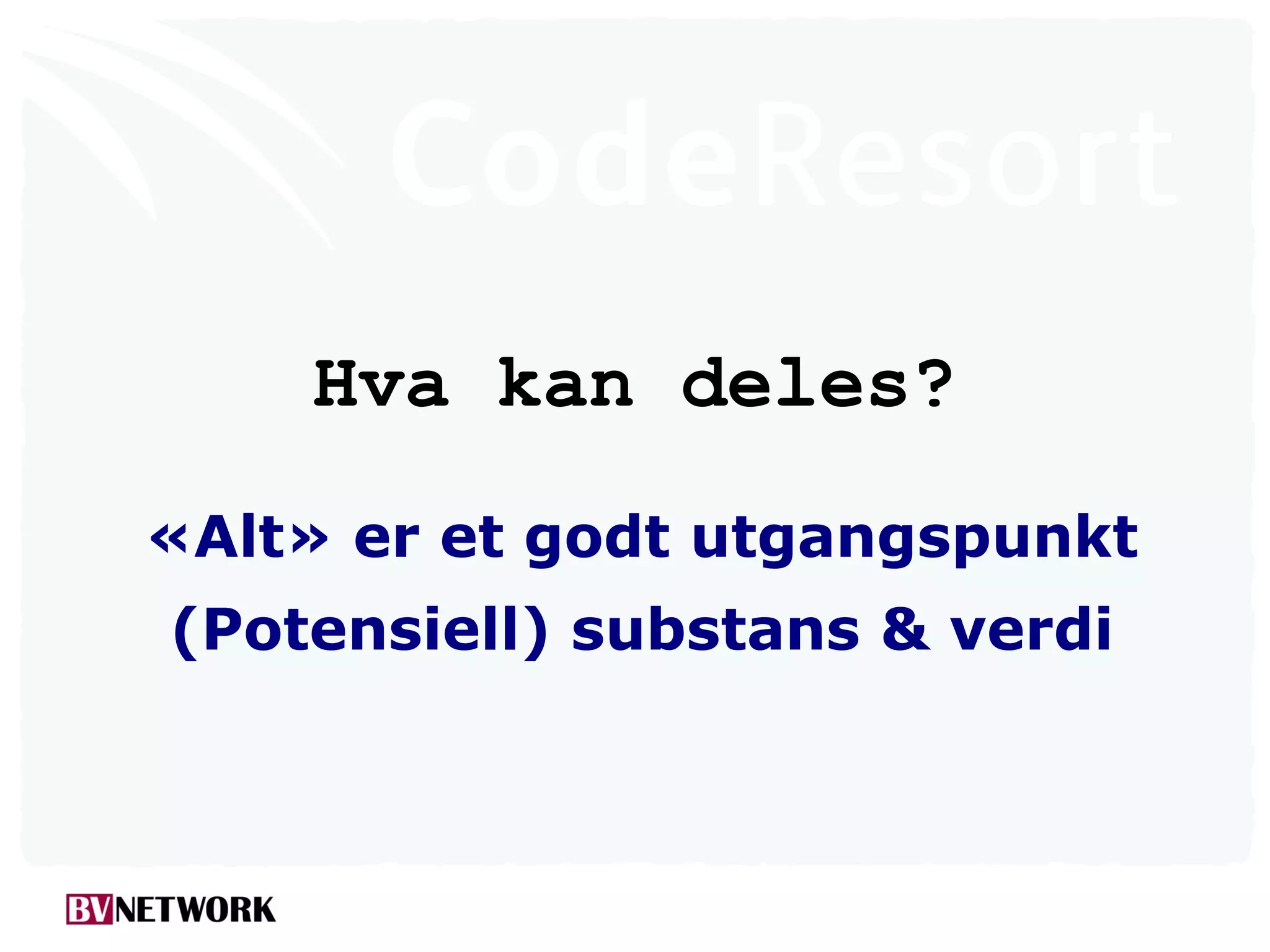 Odd Simon Simonsen: Deling av egen kode