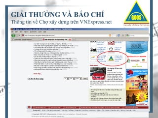 GIẢI THƯỞNG VÀ BÁO CHÍ
Thông tin về Chợ xây dựng trên VNExpress.net

 