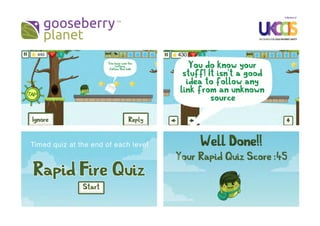 Timed quiz at the end of each level
 