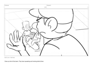Scene
23
Panel
1
Action Notes
Close up shot of the teens. They hear squawking and honking behind them
 