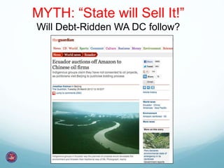 MYTH: “State will Sell It!”
Will Debt-Ridden WA DC follow?
 
