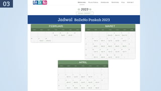 03
Jadwal BaDeNo Paskah 2023
 