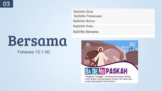 Bersama
Yohanes 12:1-50
03
 