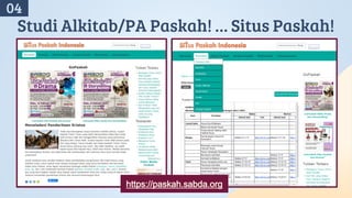 Studi Alkitab/PA Paskah! … Situs Paskah!
04
https://paskah.sabda.org
 