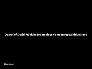 Dodd-Frank repeal remains an important topic for Republican
presidential candidates despite limited mentions in the party’...