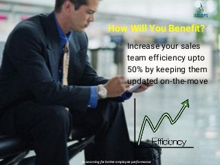 How Will You Benefit?
• Increase your sales
team efficiency upto
50% by keeping them
updated on-the-move
E-Learning for be...