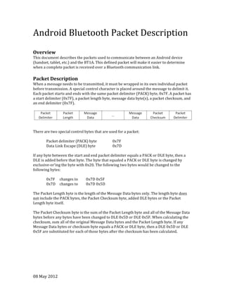 GoPoint Technology Android Bluetooth packet description 08may2012 | PDF