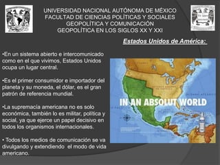 La economía china ha crecido  a ritmo acelerado. La industria ha aumentado su competitividad a nivel mundial. La producción agraria crece a un ritmo superior al de la población y las hambrunas tal parece que están desapareciendo. UNIVERSIDAD NACIONAL AUTÓNOMA DE MÉXICOFACULTAD DE CIENCIAS POLÍTICAS Y SOCIALESGEOPOLÍTICA Y COMUNICACIÓNGEOPOLÍTICA EN LOS SIGLOS XX Y XXITíbet  China es una potencia mundial en crecimiento y además una potencia nuclear, miembro permanente de Consejo de Seguridad de Naciones Unidas. 