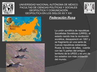 UNIVERSIDAD NACIONAL AUTÓNOMA DE MÉXICOFACULTAD DE CIENCIAS POLÍTICAS Y SOCIALESGEOPOLÍTICA Y COMUNICACIÓNGEOPOLÍTICA EN LOS SIGLOS XX Y XXIEs también el  primer centro mundial financiero; los grandes centros de decisión económica  del mundo se concentran  en las ciudades americanas. La bolsa de Wall Street,  es el corazón del mercado financiero mundial.