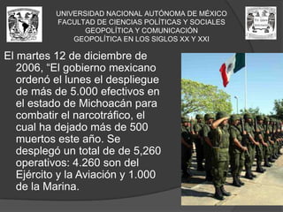 UNIVERSIDAD NACIONAL AUTÓNOMA DE MÉXICOFACULTAD DE CIENCIAS POLÍTICAS Y SOCIALESGEOPOLÍTICA Y COMUNICACIÓNGEOPOLÍTICA EN LOS SIGLOS XX Y XXIRusia acaba de abandonar  un sistema comunista, con un régimen político de partido único y en el que  todos los medios de producción pertenecían al Estado.