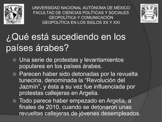 Cambios en el manejo de la economíaUNIVERSIDAD NACIONAL AUTÓNOMA DE MÉXICOFACULTAD DE CIENCIAS POLÍTICAS Y SOCIALESGEOPOLÍTICA Y COMUNICACIÓNGEOPOLÍTICA EN LOS SIGLOS XX Y XXI