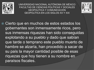 El ejercito controla la situación. UNIVERSIDAD NACIONAL AUTÓNOMA DE MÉXICOFACULTAD DE CIENCIAS POLÍTICAS Y SOCIALESGEOPOLÍTICA Y COMUNICACIÓNGEOPOLÍTICA EN LOS SIGLOS XX Y XXI