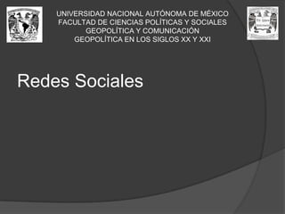 UNIVERSIDAD NACIONAL AUTÓNOMA DE MÉXICOFACULTAD DE CIENCIAS POLÍTICAS Y SOCIALESGEOPOLÍTICA Y COMUNICACIÓNGEOPOLÍTICA EN LOS SIGLOS XX Y XXILIBIA:Día de la ira por grupos clandestinos.MARRUECOS:Imitación al joven de Túnez que se prendió fuego.SIRIA:Mayor poder a las organizaciones locales.Elecciones locales