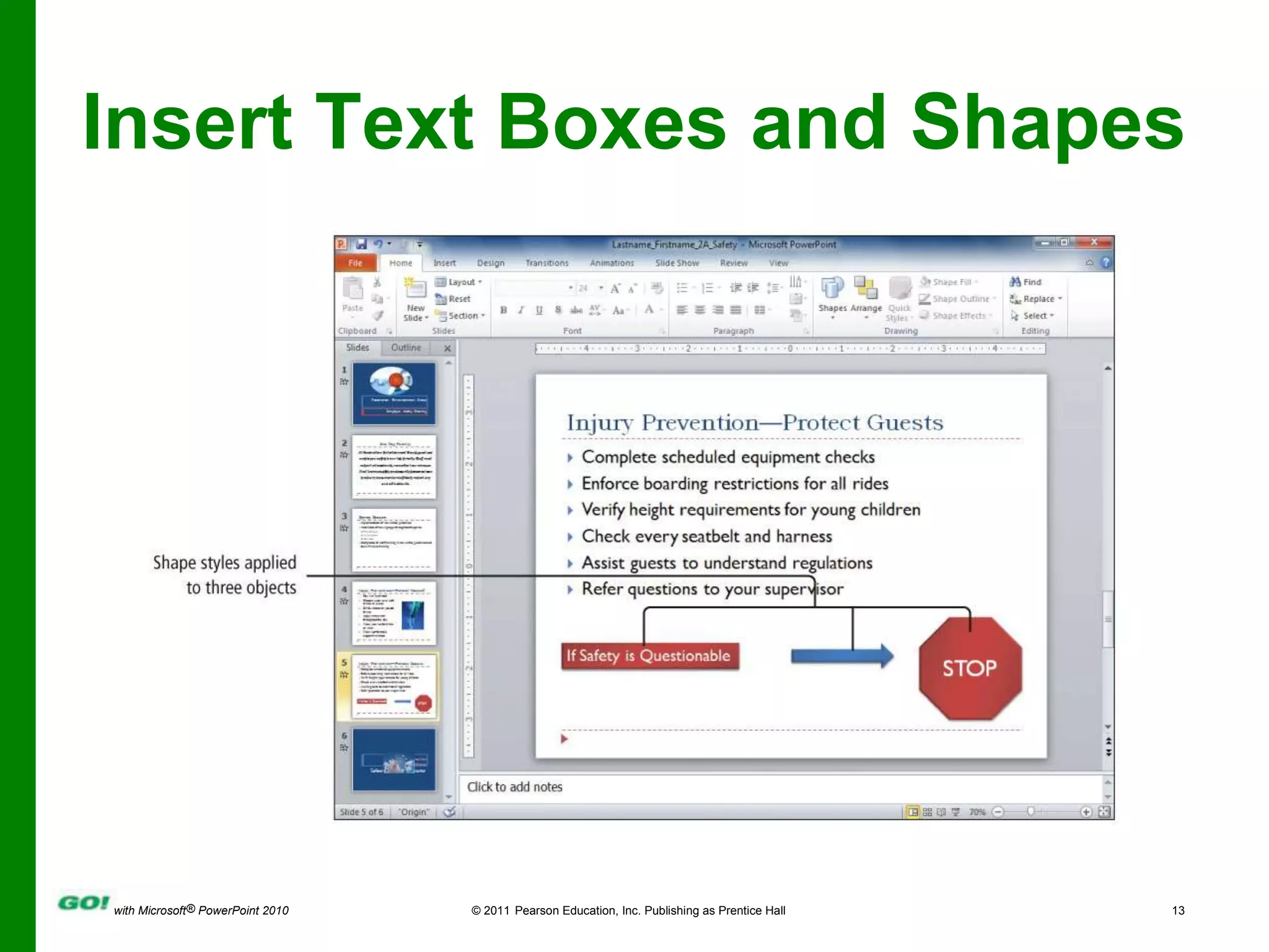 Insert Text Boxes and Shapes
