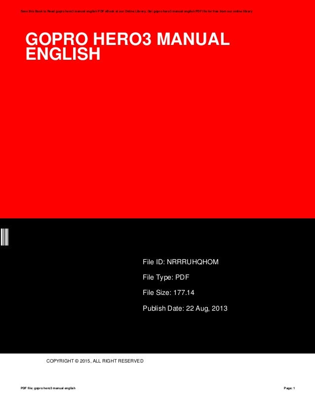 Gopro Hero3 Manual English Gopro Hero3 Manual English