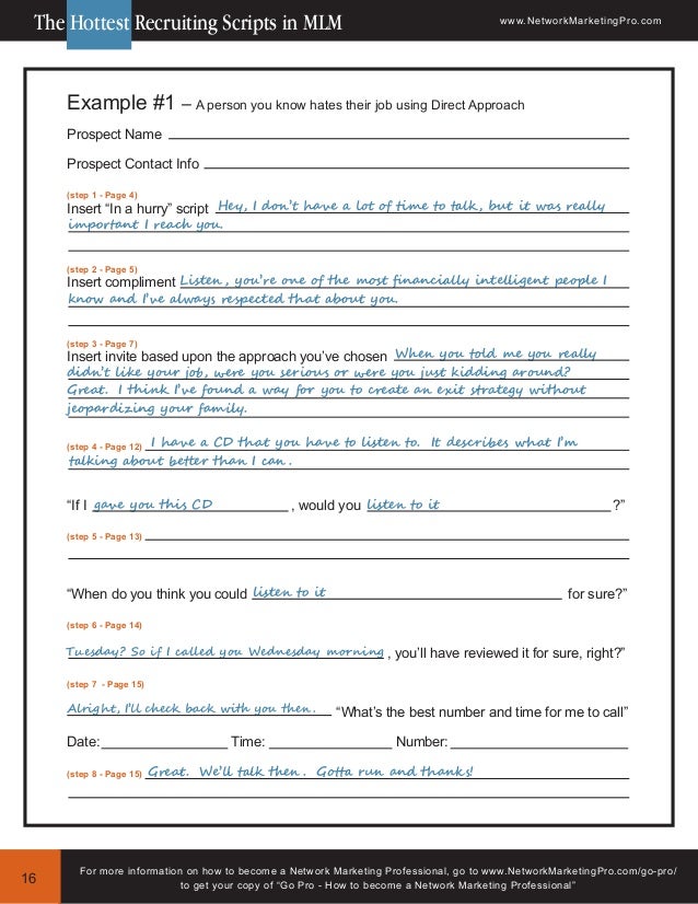 Go Pro Recruiting Scripts
