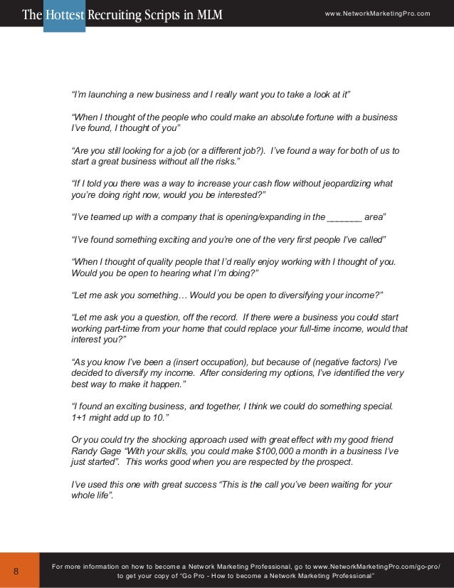Go Pro Recruiting Scripts