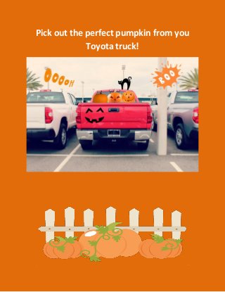 Pick out the perfect pumpkin from you
Toyota truck!
 
