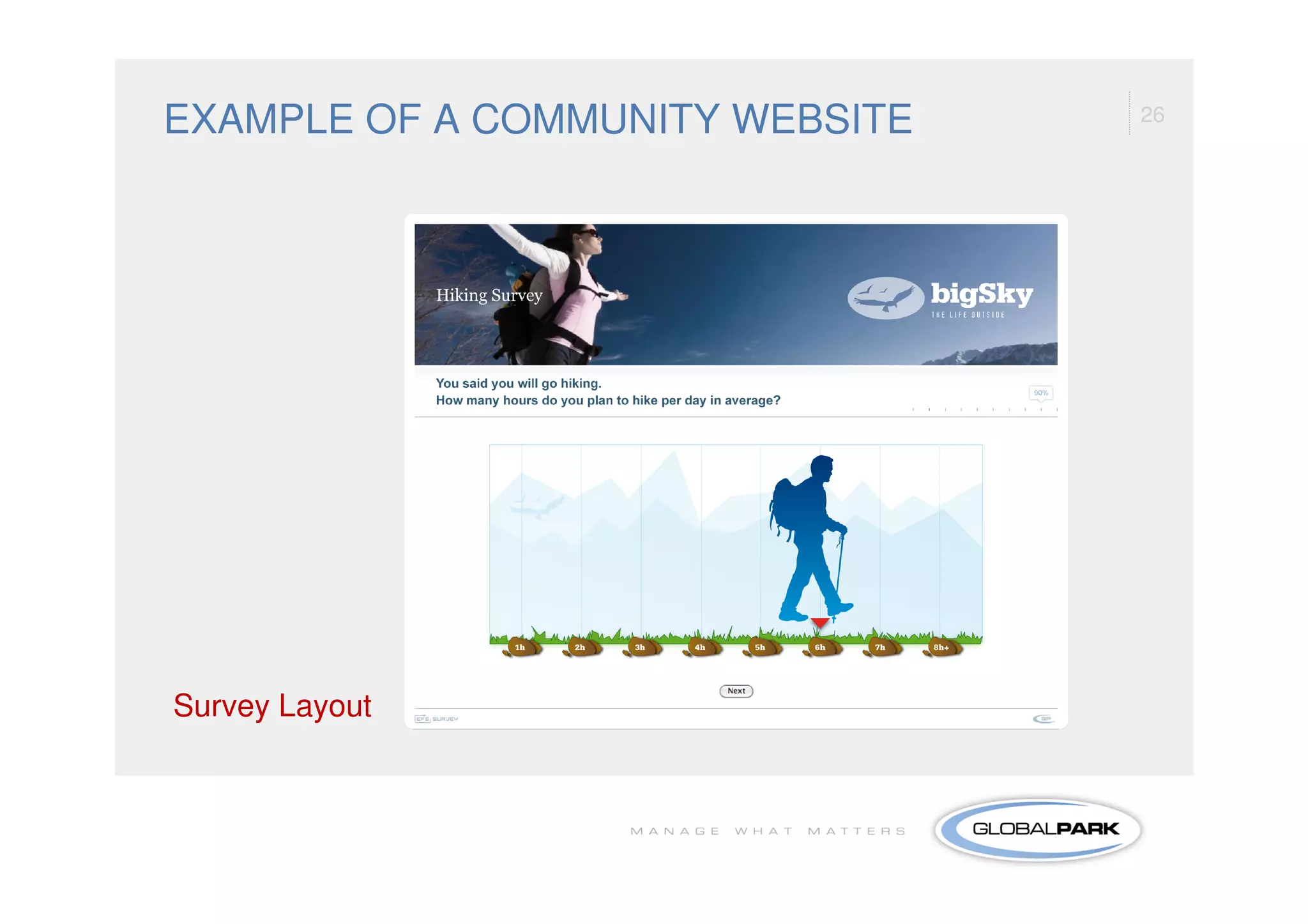 EXAMPLE OF A COMMUNITY WEBSITE   26




Survey Layout
 