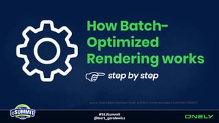 #SEJSummit
@bart_goralewicz
How Batch-
Optimized
Rendering works
step by step
source: Patent Batch-optimized render and fetch architecture (patent US20180276220A1)
 