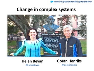 #qmicro @GoranHenriks @HelenBevan#qmicro @GoranHenriks @HelenBevan
Change in complex systems
Helen Bevan
@HelenBevan
Goran Henriks
@Goranhenriks
 