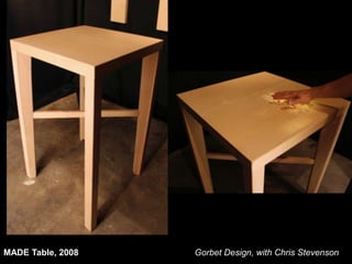 MADE Table, 2008 Gorbet Design, with Chris Stevenson
 